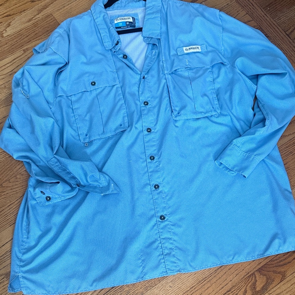Magellan Outdoors Men's Blue Shirt Jacket